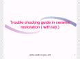 Trouble shooting guide in ceramic restoration ( with lab.) PowerPoint PPT Presentation