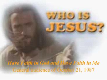 Jesus Christ, the Divine Lawgiver General audience of October 14, 1987
