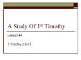 A Study Of 1st Timothy PowerPoint PPT Presentation
