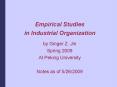 Empirical Studies in Industrial Organization PowerPoint PPT Presentation