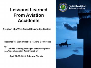 Lessons Learned From Aviation Accidents
