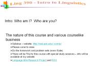 Intro: Who am I? Who are you?