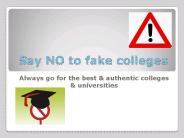 Avoid Fake Colleges!