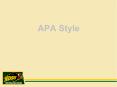 APA Style PowerPoint PPT Presentation
