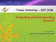 Evaluating and Documenting Sources PowerPoint PPT Presentation
