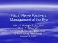 Facial Nerve Paralysis: Management of the Eye PowerPoint PPT Presentation