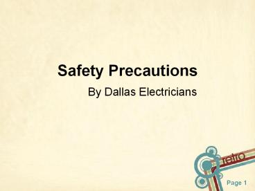 Safety Precautions By Dallas Electricians