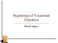 Beginnings of Vocational Education PowerPoint PPT Presentation