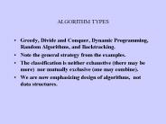 ALGORITHM TYPES