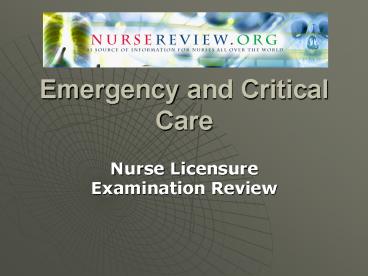 Emergency and Critical Care