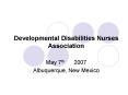 Developmental Disabilities Nurses Association PowerPoint PPT Presentation