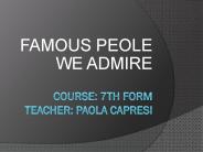 Course: 7th form Teacher: Paola Capresi