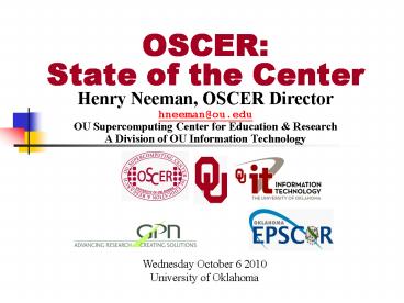 Henry Neeman, OSCER Director
