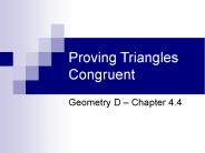 Proving Triangles Congruent