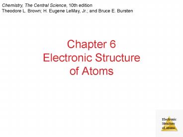 Chapter 6 Electronic Structure of Atoms