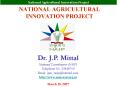 NATIONAL AGRICULTURAL INNOVATION PROJECT PowerPoint PPT Presentation