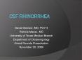 CSF Rhinorrhea PowerPoint PPT Presentation