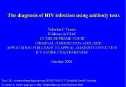 The diagnosis of HIV infection using antibody tests