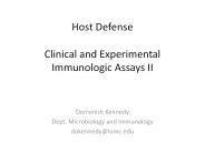Host Defense Clinical and Experimental Immunologic Assays II
