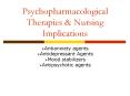 Psychopharmacological Therapies PowerPoint PPT Presentation