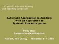 Automatic Aggregation in Auditing: with an Application to Systemic Risk Anticipation PowerPoint PPT Presentation