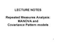 LECTURE NOTES Repeated Measures Analysis: MANOVA and Covariance Pattern models PowerPoint PPT Presentation
