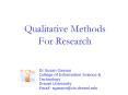 Qualitative Methods For Research PowerPoint PPT Presentation