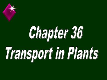 Transport in Plants