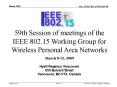 59th Session of meetings of the IEEE 802.15 Working Group for Wireless Personal Area Networks PowerPoint PPT Presentation