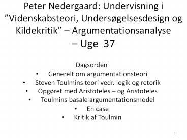Peter Nedergaard: Undervisning i 