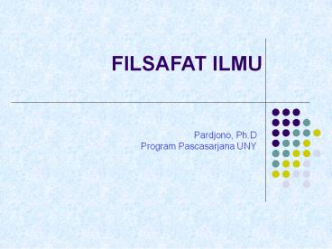 FILSAFAT ILMU