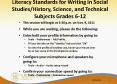 Literacy Standards for Writing in Social Studies/History, Science, and Technical Subjects Grades 6-12 PowerPoint PPT Presentation