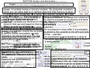 RAPTOR Syntax and Semantics By Lt Col Schorsch