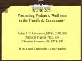 NURS 207: Promoting Pediatric Wellness in the Family PowerPoint PPT Presentation