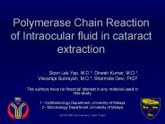 Polymerase Chain Reaction of Intraocular fluid in cataract extraction
