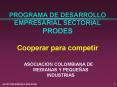 PROGRAMA DE DESARROLLO EMPRESARIAL SECTORIAL PRODES Cooperar para competir PowerPoint PPT Presentation