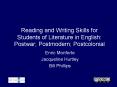 Reading and Writing Skills for Students of Literature in English: Postwar; Postmodern; Postcolonial PowerPoint PPT Presentation