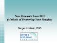 New Research from BHI (Methods of Promoting Your Practice) PowerPoint PPT Presentation