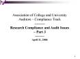 Association of College and University Auditors  PowerPoint PPT Presentation