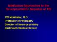 Medication Approaches to the Neuropsychiatric Sequelae of TBI PowerPoint PPT Presentation