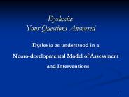 Dyslexia: Your Questions Answered