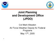 Joint Planning and Development Office (JPDO)