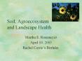 Soil, Agroecosystem and Landscape Health PowerPoint PPT Presentation