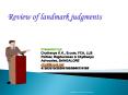 Review of landmark judgments PowerPoint PPT Presentation