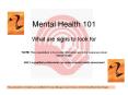 Mental Health 101 PowerPoint PPT Presentation