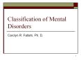 Classification of Mental Disorders PowerPoint PPT Presentation