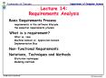 Lecture 14: Requirements Analysis PowerPoint PPT Presentation