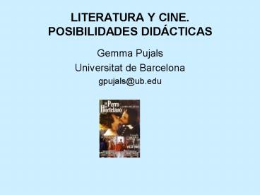LITERATURA Y CINE. POSIBILIDADES DID