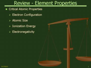 Review - Element Properties