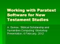 Working with Paratext Software for New Testament Studies PowerPoint PPT Presentation